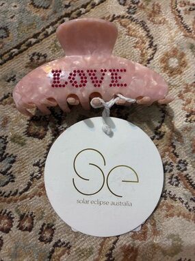 Pink 'LOVE' Rhinestone Hair Claw